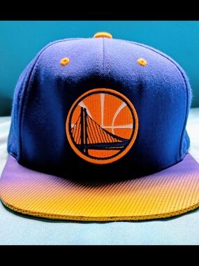 Golden State Warriors Royal Blue and Gold Snap-back Mitchell And Ness Cap